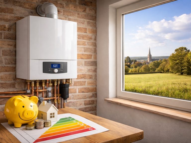 Modern boiler with energy savings display